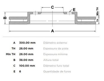 KIT 2 PÇs DISCO FREIO NISSAN PATHFINDER II (R50) 3.3 V6 4WD DIANT 1997 2002 30x30x12