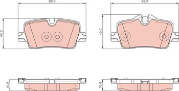 PASTILHA FREIO BMW 4 Conversível (G23, G83) 420 i 2020 EM DIANTE 98,6X16,8