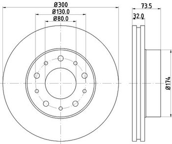 KIT 2 PÇs DISCO FREIO FIAT DUCATO Caminhão de plataforma/chassis (250_) 130 Multijet 2,3 D EIXO DIANTEIRO 2018 2023 73,5