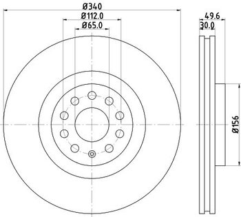 DISCO FREIO AUDI A3 Sportback (8YA, 8YF) 40 TFSI EIXO DIANTEIRO 2021 2022 49,6