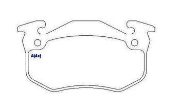 PASTILHA FREIO RENAULT TWINGO I (C06_) 1.2 Base MPI (C063, C064) EIXO DIANTEIRO 1993 1997 104,9X54,2