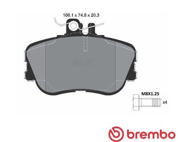 PASTILHA FREIO MERCEDES-BENZ C-CLASS (W202) C 280 (202.028) EIXO DIANTEIRO 1993 1997 108X20X75