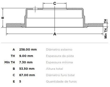 KIT 2 PCs DISCO FREIO MERCEDES-BENZ 190 (W201) E 2.3 EIXO TRASEIRO 1989 1992 26X26X12