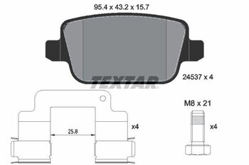 PASTILHA FREIO LAND ROVER FREELANDER 2 (L359) 3.2 4x4 EIXO TRASEIRO 2006 2012 95,4X43,2X15,7