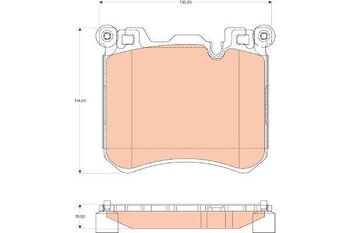 PASTILHA FREIO BMW X5 (F15, F85) M 50 d EIXO DIANTEIRO 2014 2018 135,0X114,0X19,0