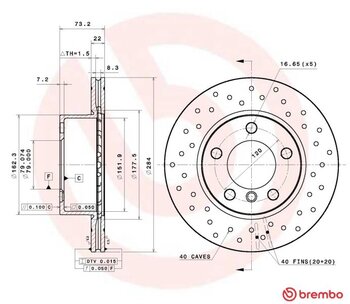 KIT 2 PÇs DISCO FREIO BMW 1 (F20) 118 i EIXO DIANTEIRO 2011 2015 73