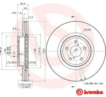 KIT 2 PÇs DISCO FREIO SUBARU LEGACY V (BM) 2.5 Turbo AWD EIXO DIANTEIRO 2009 2013 57