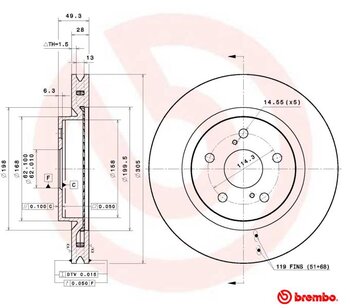 KIT 2 PÇs DISCO FREIO TOYOTA COROLLA CROSS (ZVG1_, ZSG1_, MXGH1_, MXGA1_) 1.8 Hybrid Flex (ZVG10) 2021 EM DIANTE 49