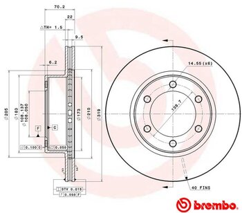 KIT 2 PCs DISCO FREIO TOYOTA SW4 III Veículo utilitário esportivo (_N1_, _N2_) 3.4 24V 4WD (VZN185) 1995 2002 70