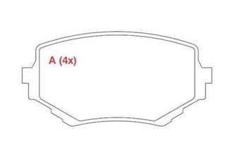 PASTILHA FREIO SUZUKI ALTO III (EF) 2.0 TD DIANT 1997 2000 110,4X54,9X14,5