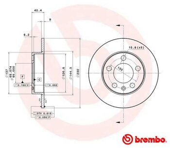 KIT 2 PÇs DISCO FREIO AUDI A3 (8L1) 1.8 Turbo EIXO TRASEIRO 1997 2006 40