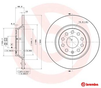 KIT 2 PÇs DISCO FREIO AUDI A3 Conversível (8V7, 8VE) 2.0 TFSI EIXO TRASEIRO 2017 2020 48