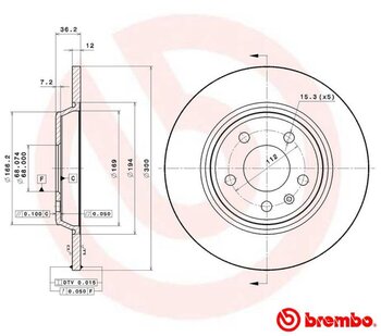 KIT 2 PÇs DISCO FREIO AUDI A4 B8 (8K2) 3.2 FSI quattro EIXO TRASEIRO 2008 2012 36