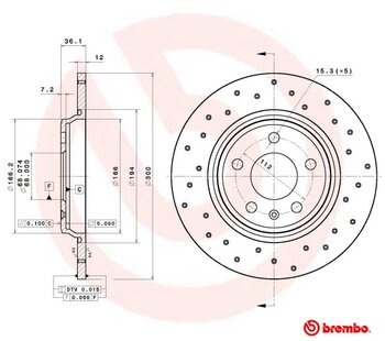 KIT 2 PÇs DISCO FREIO AUDI A4 B9 (8W2, 8WC) 2.0 TFSI Ambiente Attraction Launch Edition EIXO TRASEIRO 2016 2022 36