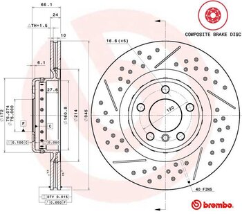 KIT 2 PÇs DISCO FREIO BMW 1 (F20) 118 i EIXO TRASEIRO 2011 2015 66