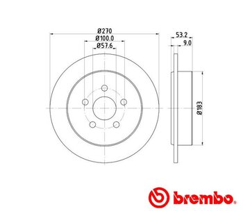 KIT 2 PÇs DISCO FREIO CHRYSLER STRATUS Conversível (JX) 2.5 LX EIXO TRASEIRO 1996 1999 53