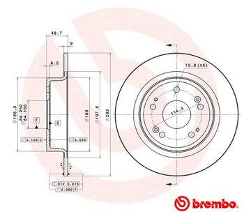 KIT 2 PÇs DISCO FREIO HONDA ACCORD IX Sedan (CR) 2.4 EX (CR2) EIXO TRASEIRO 2013 2014 49