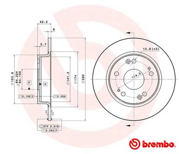 KIT 2 PÇs DISCO FREIO HONDA CIVIC VIII Sedan (FD, FA) 2.0 SI 2007 2011 42