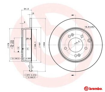 KIT 2 PÇs DISCO FREIO HYUNDAI SONATA V (NF) 3.3 EIXO TRASEIRO 2004 2012 54