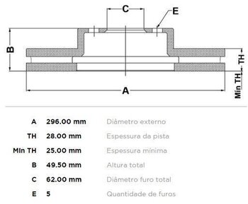 KIT 2 PCs DISCO FREIO TOYOTA RAV 4 III (_A3_) 2.4 4WD (ACA31, ACA33) DIANT 2005 2012 30X30X12