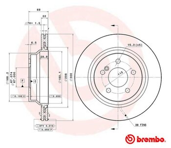 KIT 2 PÇs DISCO FREIO MERCEDES-BENZ GLK-CLASS (X204) 300 4-matic (204.981) EIXO TRASEIRO 2009 2013 68