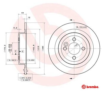 KIT 2 PÇs DISCO FREIO MINI MINI CLUBMAN (R55) Cooper S EIXO TRASEIRO 2008 2012 44