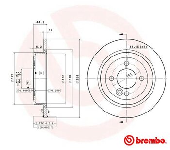 KIT 2 PÇs DISCO FREIO MINI MINI CLUBMAN (R55) Cooper S 2008 2012 44