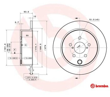 KIT 2 PÇs DISCO FREIO SUBARU IMPREZA Sedan (GJ_) 2.0 AWD EIXO TRASEIRO 2014 2016 64