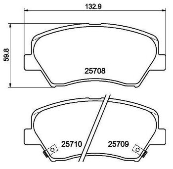 PASTILHA FREIO HYUNDAI VELOSTER (FS) 1.6 MPI EIXO DIANTEIRO 2011 2013 132,9X59,8X16,9