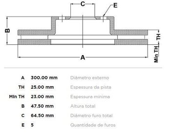 DISCO FREIO HONDA CR-V II (RD_) 2.0 (RD5) 2005 2007 31X31X12