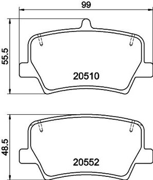 PASTILHA FREIO VOLVO XC40 (536) T4 EIXO TRASEIRO 2018 2021 99X17,3