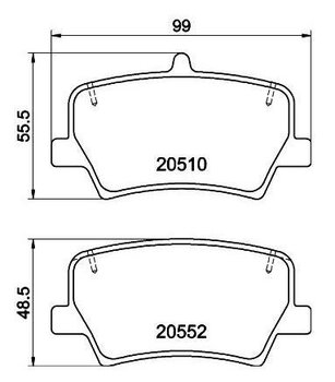 PASTILHA FREIO VOLVO XC40 (536) T4 EIXO TRASEIRO 2018 2021 99X17,3