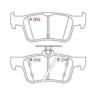 PASTILHA FREIO LINCOLN MKZ 2.0 EIXO TRASEIRO 2014 2016 123,2X15,9