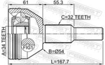 HOMOCINETICA CHRYSLER TOWN & COUNTRY V (RT) 3.6 VVT 2010 2015 20X14X14