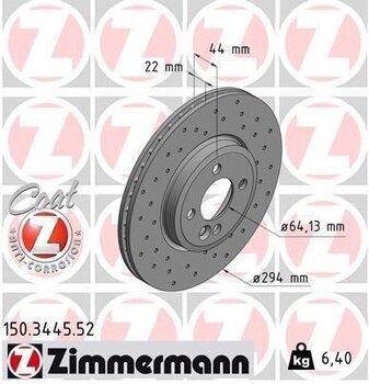 DISCO FREIO MINI MINI Roadster (R59) Cooper S EIXO DIANTEIRO 2011 2015 44