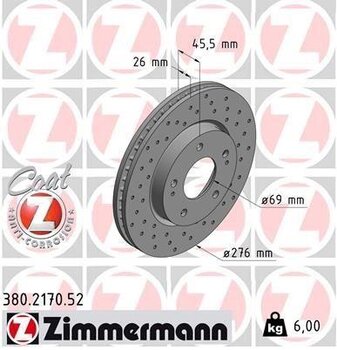 DISCO FREIO MITSUBISHI LANCER VIII (CY_A, CZ_A) EVO X (CZ4A) 2007 2015 46