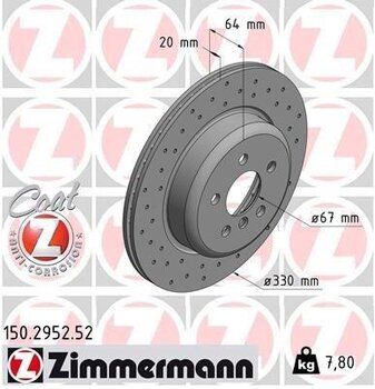 DISCO FREIO BMW 5 (G30, F90) 530 i EIXO TRASEIRO ESQUERDO 2017 2020 64