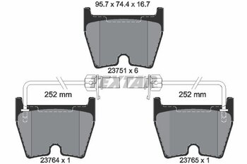 PASTILHA FREIO LAMBORGHINI GALLARDO 5.2 LP560-4 EIXO DIANTEIRO 2010 EM DIANTE 95,7X74,4X16,7