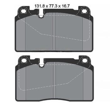 PASTILHA FREIO AUDI Q5 (8RB) 2.0 TFSI quattro EIXO DIANTEIRO 2009 2012 131,8X77,5