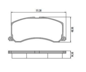 PASTILHA FREIO SUZUKI BALENO SW (EG) 1.6 GS 16V (SY416) EIXO DIANTEIRO 1995 2005 111,4X48,5