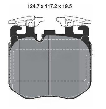 PASTILHA FREIO BMW 3 (G20, G80, G28) 330 e Plug-in-Hybrid 2019 2020 124,7X117,2X19,5