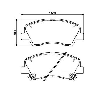 PASTILHA FREIO HYUNDAI HB20 / HB20X (BR2) 1.6 Flex EIXO DIANTEIRO 2019 2022 132,9X58X17,8