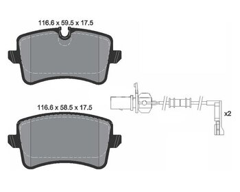 PASTILHA FREIO AUDI A4 B8 (8K2) S4 quattro 2011 2014 116,4X60,0X58,8