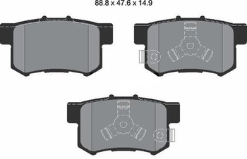 PASTILHA FREIO HONDA CR-V III (RE_) 2.0 i EXL 4WD (RE5, RE2) EIXO TRASEIRO 2006 2011 88,8X47,6X14,9