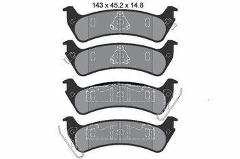 PASTILHA FREIO JEEP GRAND CHEROKEE I (ZJ, ZG) 5.2 i 4x4 (ZJ) TRAS 1993 1998 143X45,2X14,8
