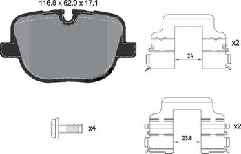 PASTILHA FREIO LAND ROVER DISCOVERY III (L319) 2.7 TDV6 4x4 2004 2009 116,60X17,20X63