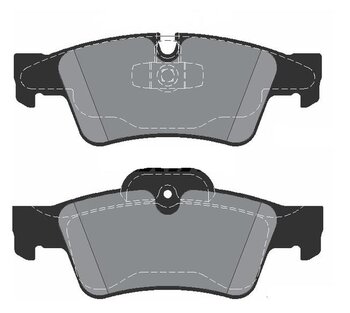 PASTILHA FREIO MERCEDES-BENZ 100 Caixa (631) E 200 CGI (212.048, 212.148) TRAS 2009 EM DIANTE 141,5X140,5X59,6X57,4