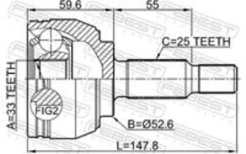 HOMOCINETICA RENAULT DUSTER (HS_) 2.0 Flex (HSML, HSJJ) EIXO DIANTEIRO DO LADO DA RODA 2016 2020