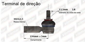 TERMINAL DIRECAO KIA PICANTO II (TA) 1.0 Flex EIXO DIANTEIRO LADO ESQUERDO 2011 2017 225