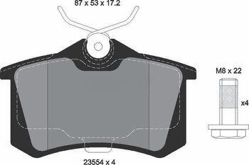 PASTILHA FREIO AUDI A6 C5 (4B2, 4B4) 4.2 quattro EIXO TRASEIRO 1999 2001 87X53X17,2